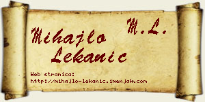 Mihajlo Lekanić vizit kartica